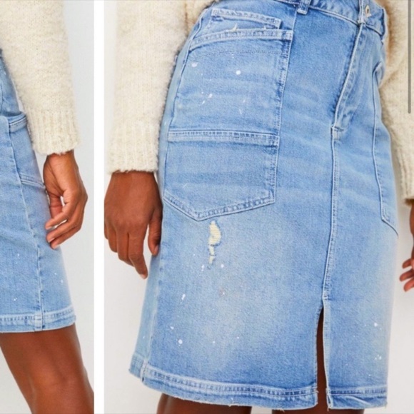 Pilcro Patchwork Denim Midi Skirt 6 NWT - Picture 4 of 11